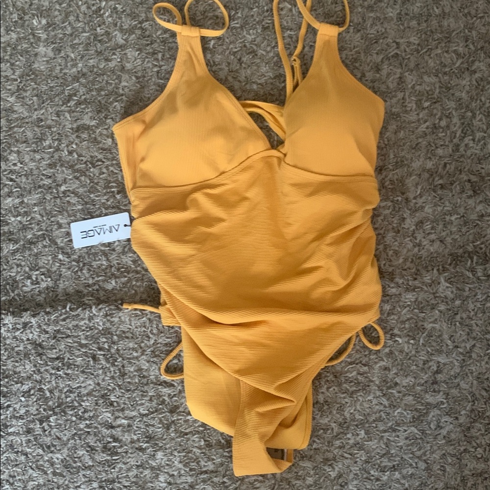Yellow One-Piece Swimsuit